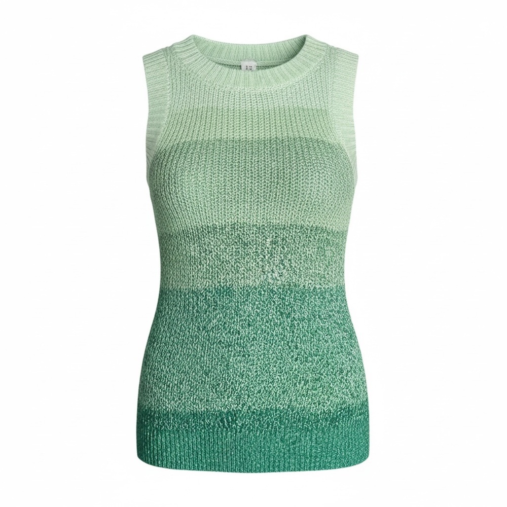 Green Gradient Sleeveless Knit Top